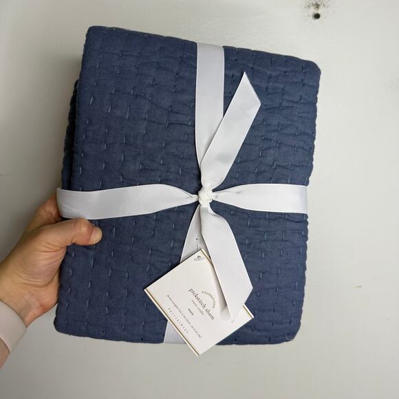 Potterybarn Pickstitch Sham Euro Cotton Linen Sham -1 NEW - Picture 1 of 4